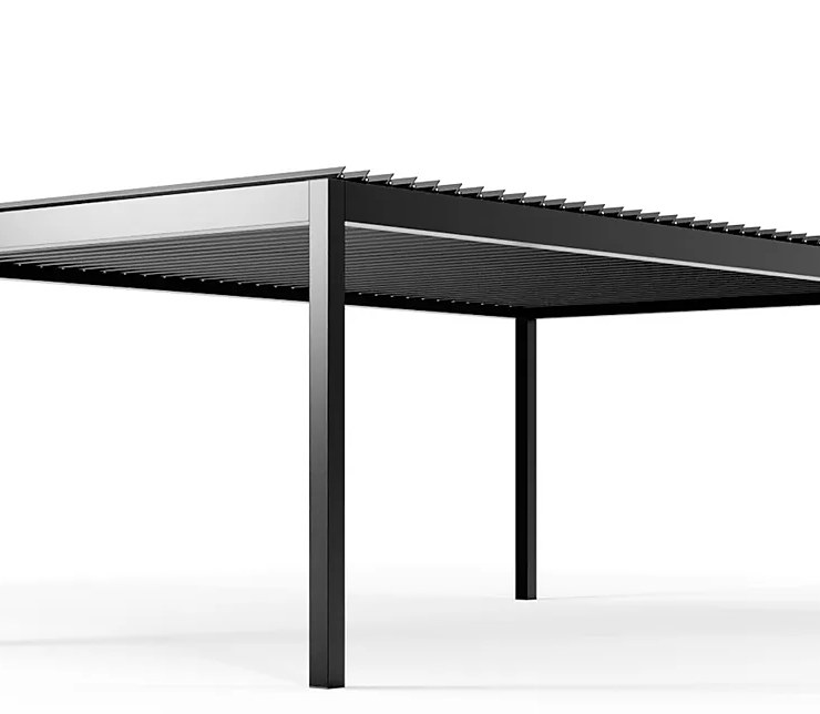Struttura della pergola bioclimatica con supporti a montaggio nascosto — GBR Group Torino